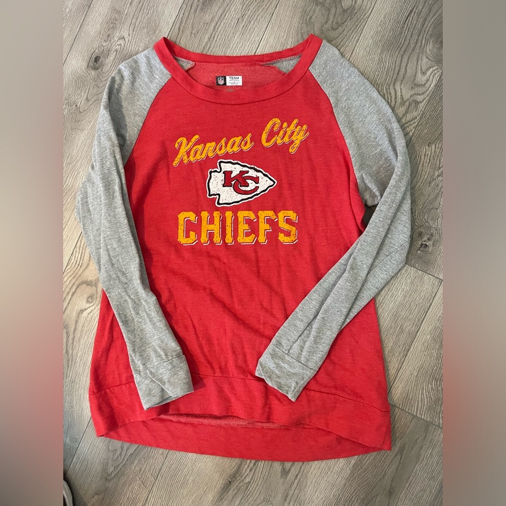 Women's Kansas City Chiefs Fanatics raglan long sleeve t shirt